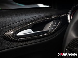 Alfa Romeo Giulia Interior Door Handle Surround Trim Set - Carbon Fiber